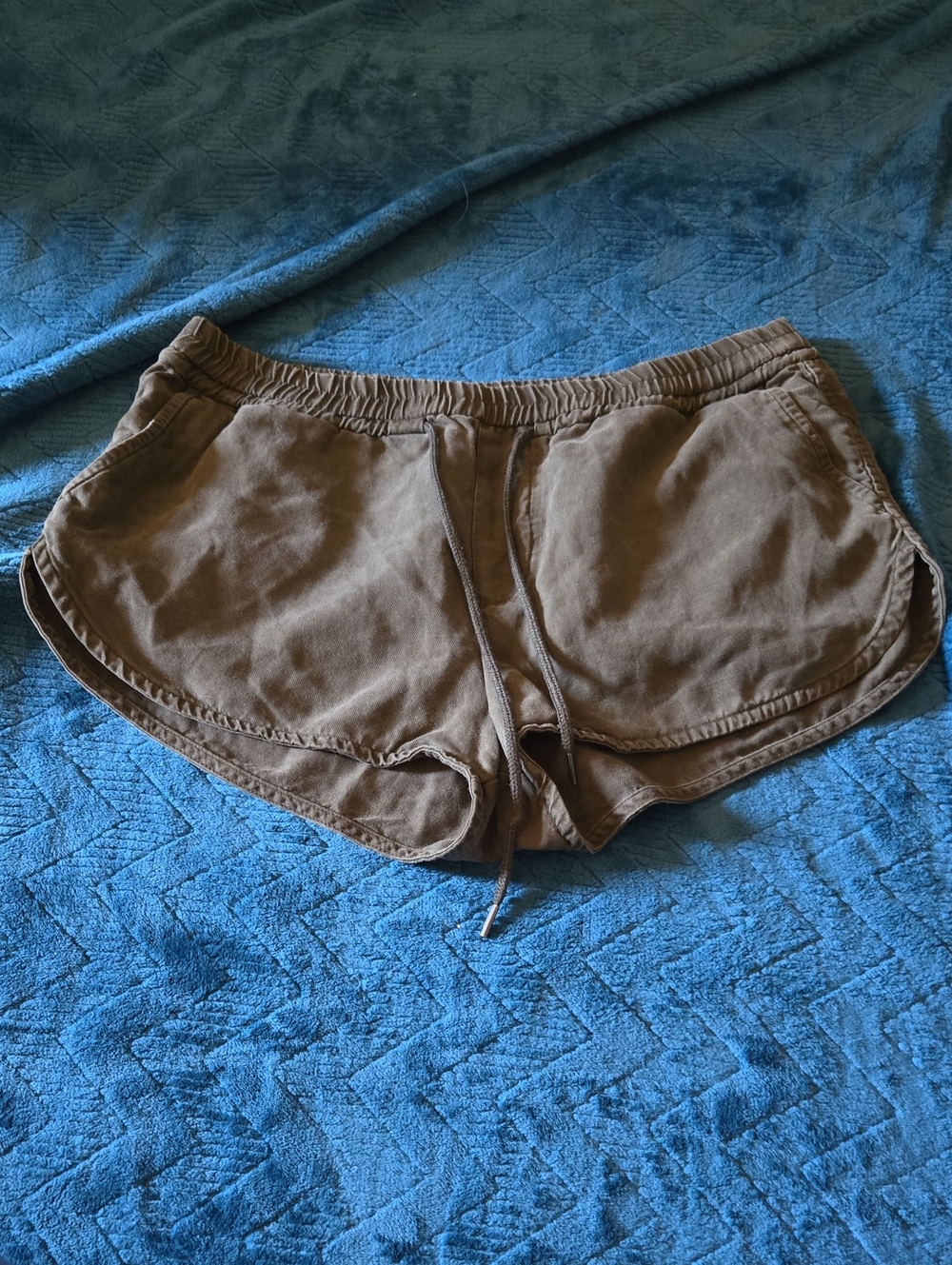 Women’s Brown Drawstring Athletic Shorts with Elastic Waist